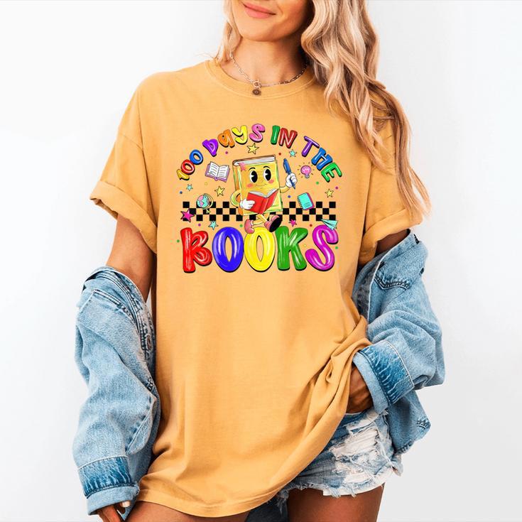 100 Days In The Book Fun 100 Days Of School Boy Girl Teacher Women's Comfort Colors T-Shirt