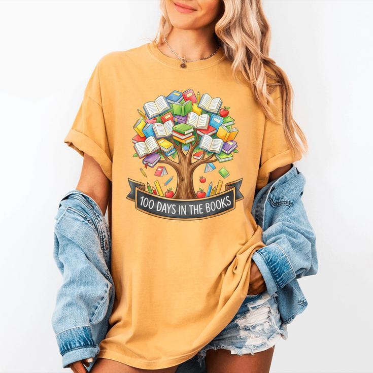 100 Days Of School In The Books Librarian Reading Teacher Women's Comfort Colors T-Shirt 100 Days Of School In The Books Librarian Reading Teacher Women's Comfort Colors T-Shirt
