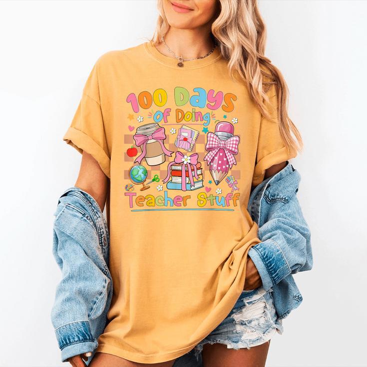 100th Day Of School Teacher 100 Days Coffee Books Women's Comfort Colors T-Shirt 100th Day Of School Teacher 100 Days Coffee Books Women's Comfort Colors T-Shirt