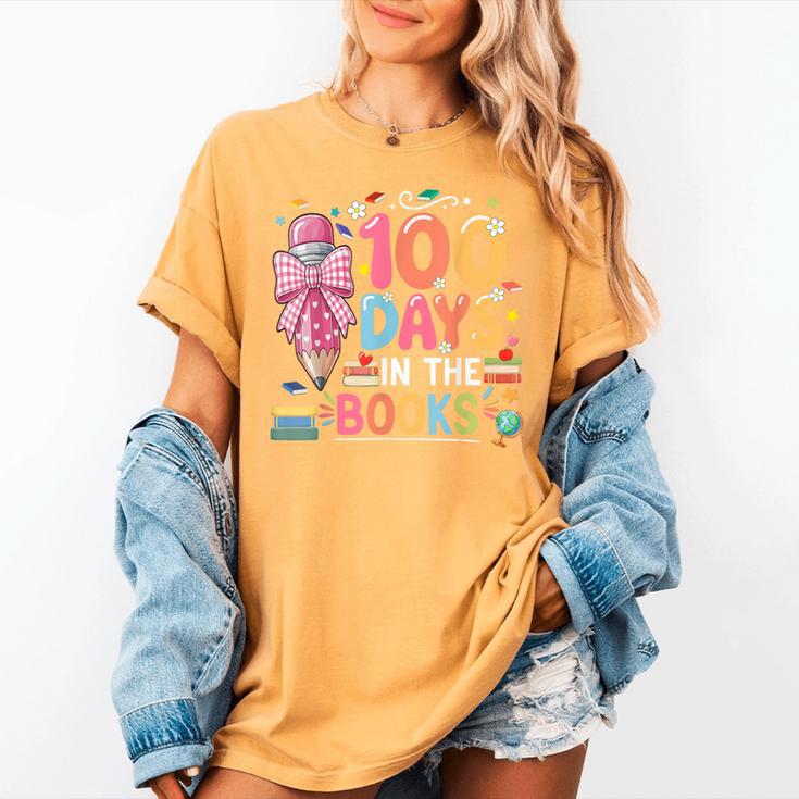 100th Day Of School Teacher Floral 100 Days In The Books Women's Comfort Colors T-Shirt