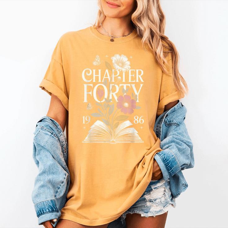 1986 Chapter Forty 40th Birthday Wildflower Book 40 Year Old Women's Comfort Colors T-Shirt