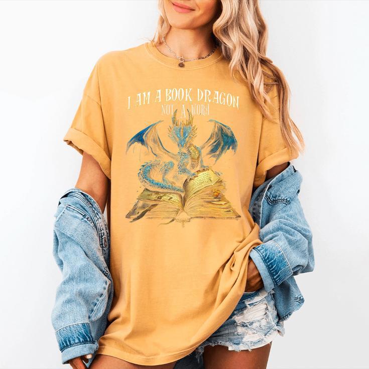 3 Bookish Quote I Am a Book Dragon Not a Worm Reading Book Women's Comfort Colors T-Shirt 3 Bookish Quote I Am a Book Dragon Not a Worm Reading Book Women's Comfort Colors T-Shirt