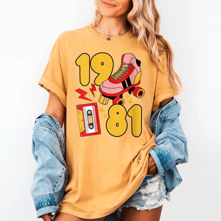 80s Vibes Mixed Tapes & Roller Skates 1981 Nostalgia Retro Women's Comfort Colors T-Shirt