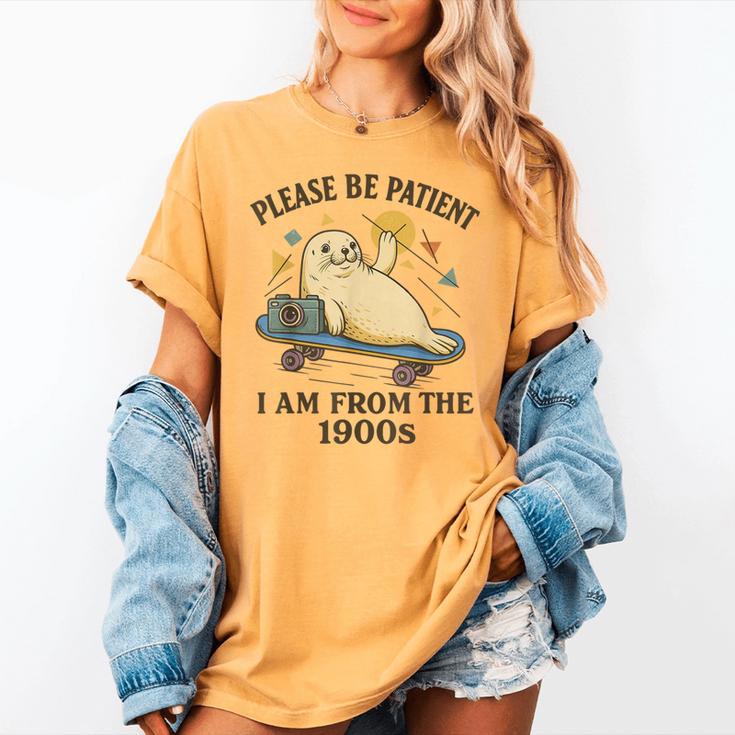 90s Manatee Humor Please Patient I'm From The 1900s Women's Comfort Colors T-Shirt 90s Manatee Humor Please Patient I'm From The 1900s Women's Comfort Colors T-Shirt