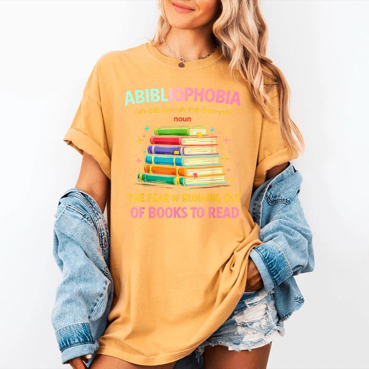 Abibliophobia Book Lovers Graphic Women's Comfort Colors T-Shirt