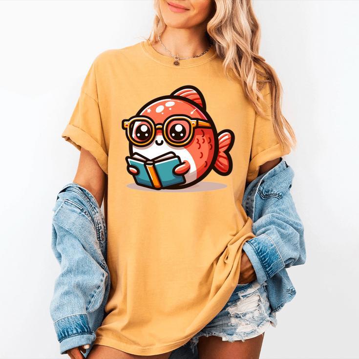 Adorable Book Lover Salmon With Reading Glasses Cute Women's Comfort Colors T-Shirt Adorable Book Lover Salmon With Reading Glasses Cute Women's Comfort Colors T-Shirt