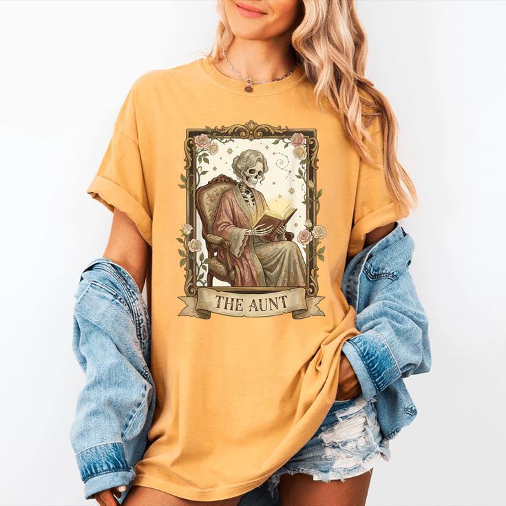 The Aunt Tarot Card Women Skeleton Aunty Book Lover Women's Comfort Colors T-Shirt The Aunt Tarot Card Women Skeleton Aunty Book Lover Women's Comfort Colors T-Shirt