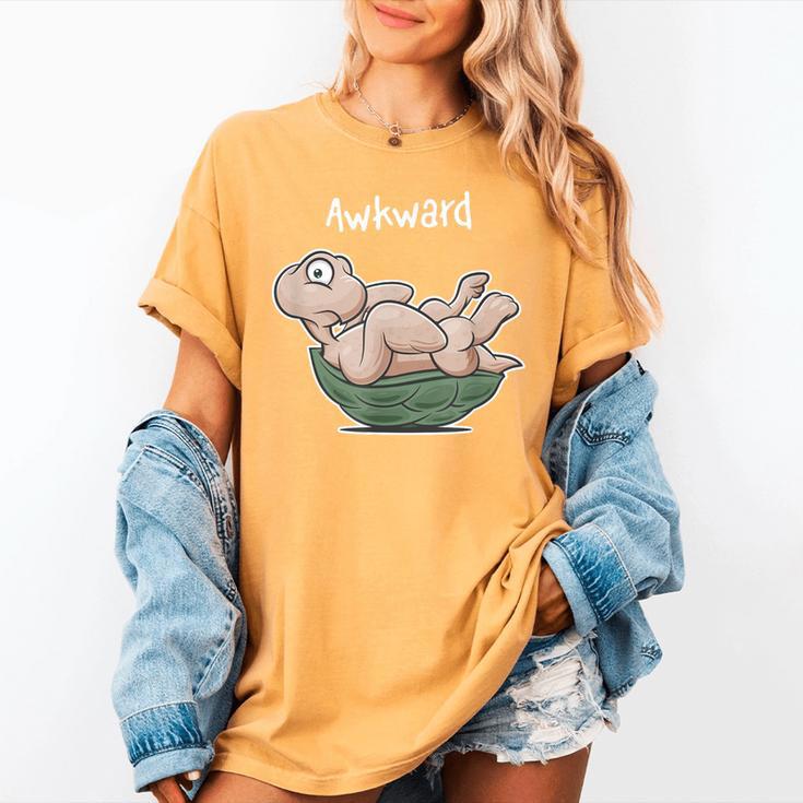 Awkward Turtle Upside Down Witty Comical Introvert Women's Comfort Colors T-Shirt