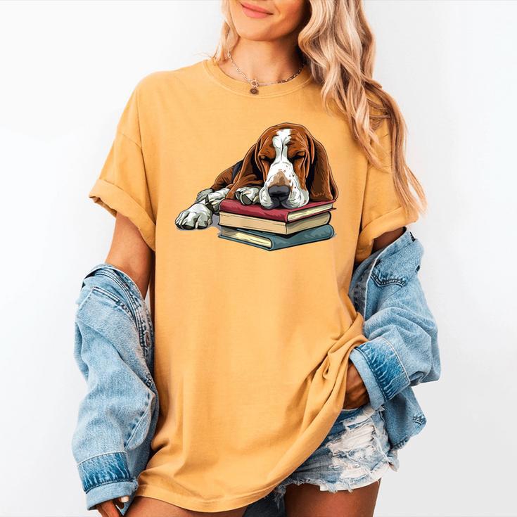 Basset Hound Books Dog Breed Graphic Women's Comfort Colors T-Shirt