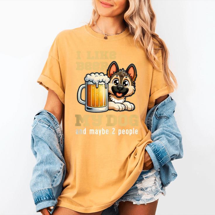 I Like Beer My Dog And Maybe 2 People Introvert Pun Women's Comfort Colors T-Shirt