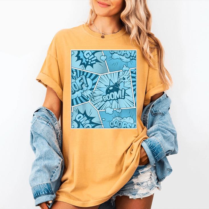 Blue Comic Book Blue Graphic Women's Comfort Colors T-Shirt