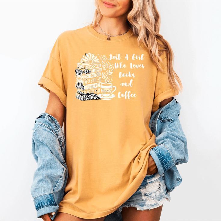 Boho Book Just A Girl Who Loves Books And Coffee Women's Comfort Colors T-Shirt