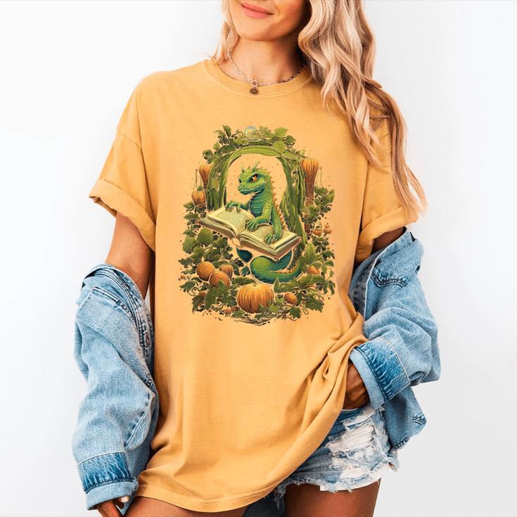 Book Dragon Reading Books Bookworm Fantasy Women's Comfort Colors T-Shirt Book Dragon Reading Books Bookworm Fantasy Women's Comfort Colors T-Shirt