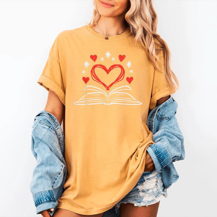 Book Heart Read Book Reading Librarian Men Women Kids Women's Comfort Colors T-Shirt Book Heart Read Book Reading Librarian Men Women Kids Women's Comfort Colors T-Shirt