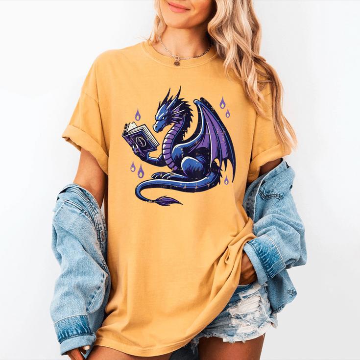 Book Lover Dragon Reading Cool Fantasy Women Girls Kids Men Women's Comfort Colors T-Shirt
