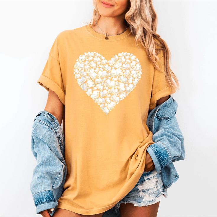Book Lover Heart Shape Reading Librarian Library Teacher Women's Comfort Colors T-Shirt Book Lover Heart Shape Reading Librarian Library Teacher Women's Comfort Colors T-Shirt