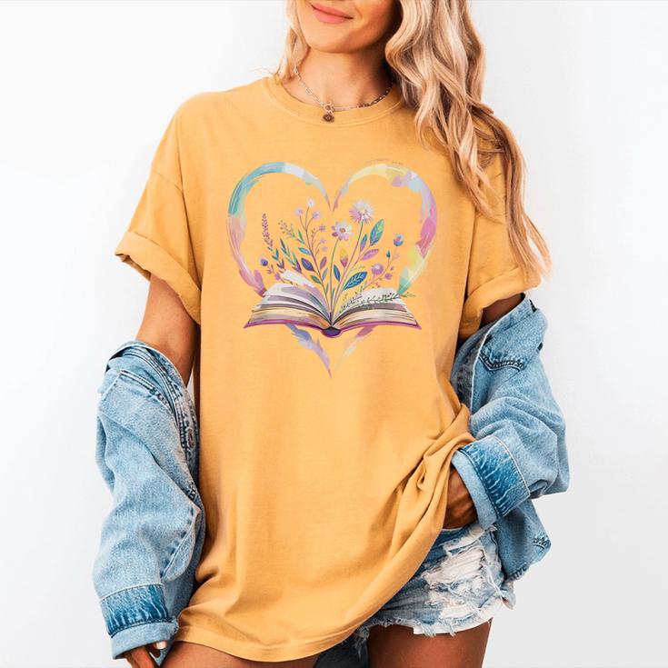 Book Lover Heart Shaped Reading Art Bookworm Women's Comfort Colors T-Shirt Book Lover Heart Shaped Reading Art Bookworm Women's Comfort Colors T-Shirt