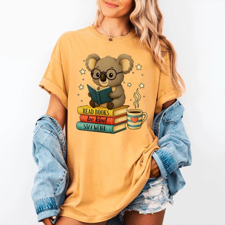 Book Lover Koala Reading Bookish Library Read Books Be Kind Women's Comfort Colors T-Shirt Book Lover Koala Reading Bookish Library Read Books Be Kind Women's Comfort Colors T-Shirt