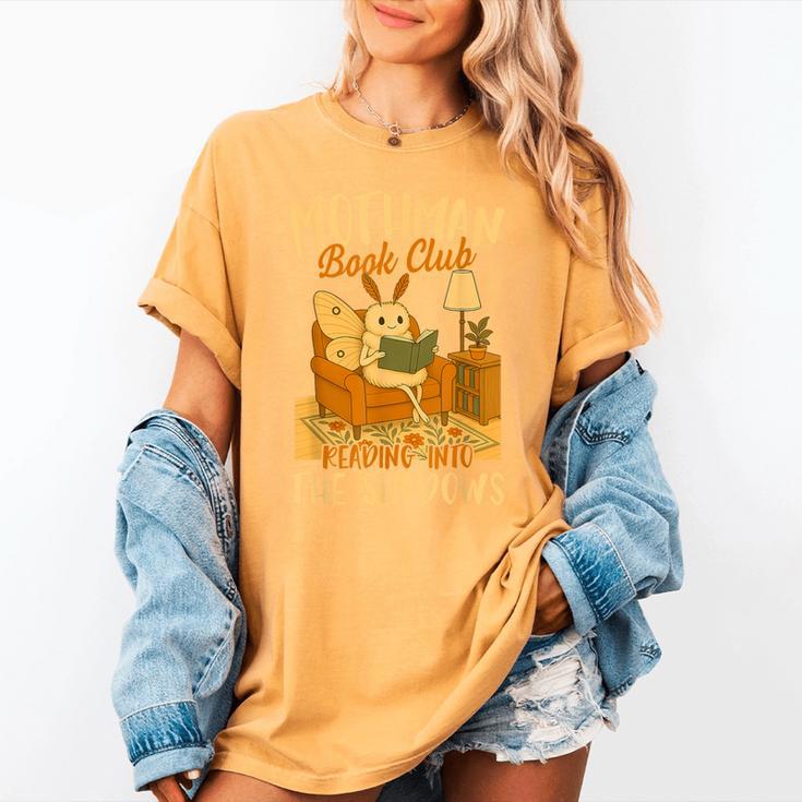Book Lover Moth Mothman Book Club Reading Into Shadows Women's Comfort Colors T-Shirt