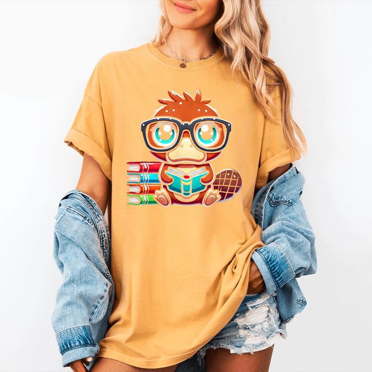 Book Lover Reading Platypus Women's Comfort Colors T-Shirt Book Lover Reading Platypus Women's Comfort Colors T-Shirt