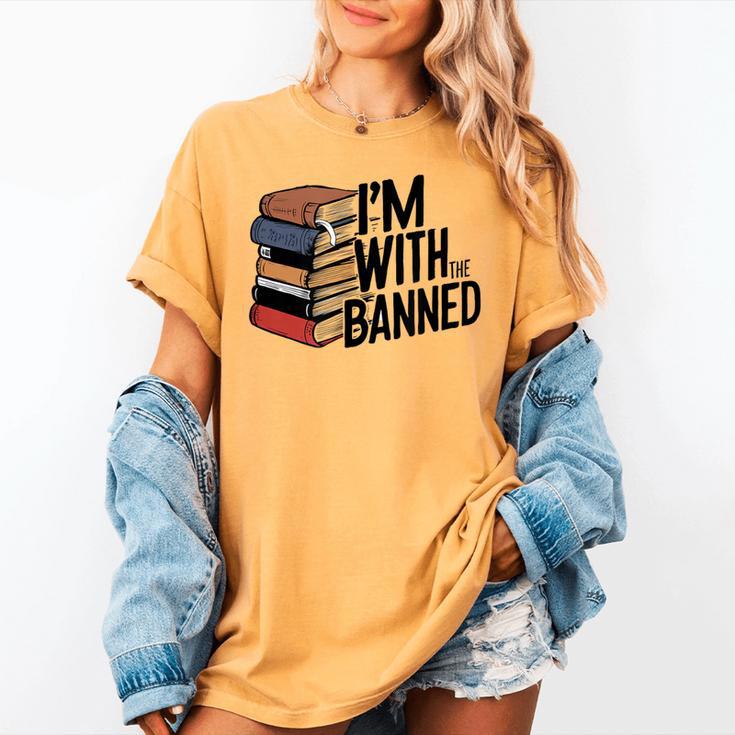 Book Lovers Im With The Banned Books For Reading Librarian Women's Comfort Colors T-Shirt Book Lovers Im With The Banned Books For Reading Librarian Women's Comfort Colors T-Shirt