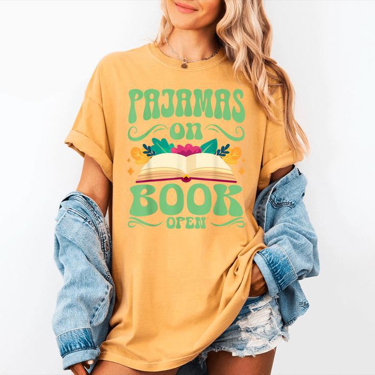 Book And Pajama Pajamas On Book Open Women's Comfort Colors T-Shirt