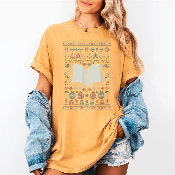 Book Reading Ugly Christmas Women's Comfort Colors T-Shirt Book Reading Ugly Christmas Women's Comfort Colors T-Shirt