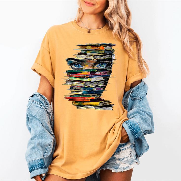 Book Women Graphic Art Colorful Eyes Women's Comfort Colors T-Shirt
