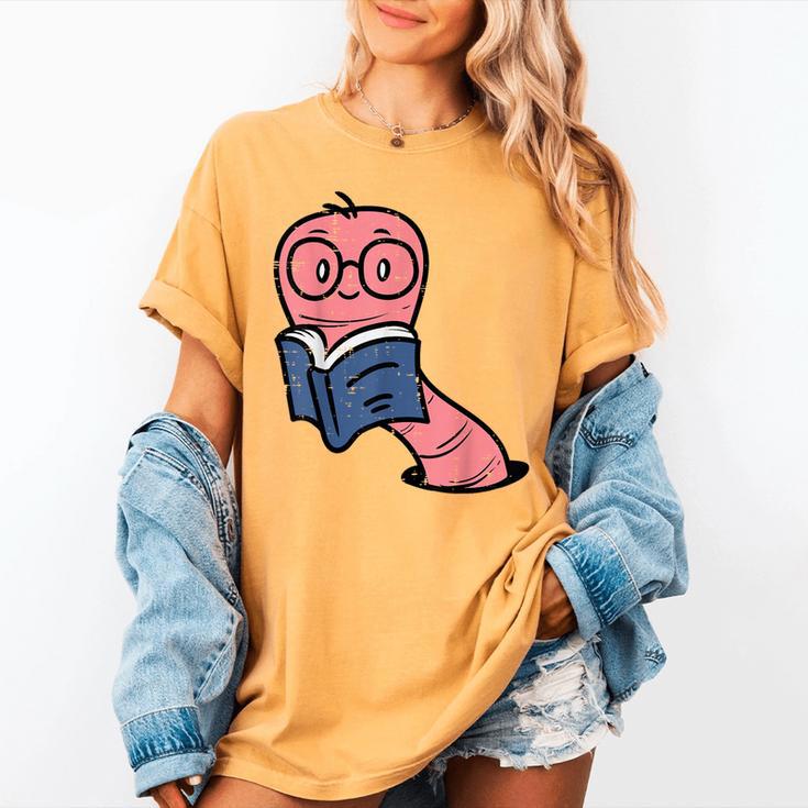 Book Worm Pun Read Reading Librarian America Men Women Kids Women's Comfort Colors T-Shirt Book Worm Pun Read Reading Librarian America Men Women Kids Women's Comfort Colors T-Shirt