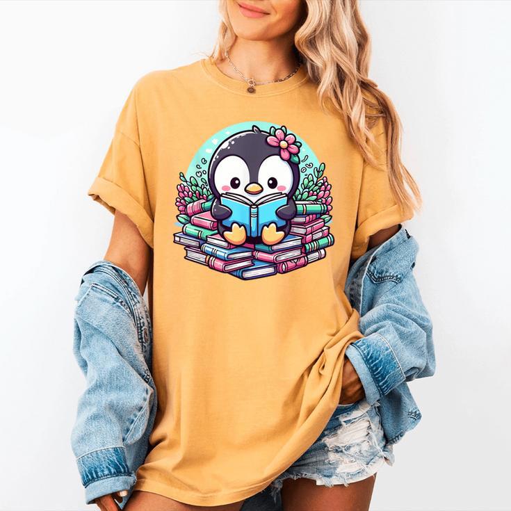 Bookish Penguin Heart A Readers Love Penguins Women's Comfort Colors T-Shirt Bookish Penguin Heart A Readers Love Penguins Women's Comfort Colors T-Shirt