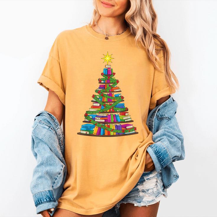 Bookmas Christmas Book Tree Book Lover English Teacher Women's Comfort Colors T-Shirt Bookmas Christmas Book Tree Book Lover English Teacher Women's Comfort Colors T-Shirt