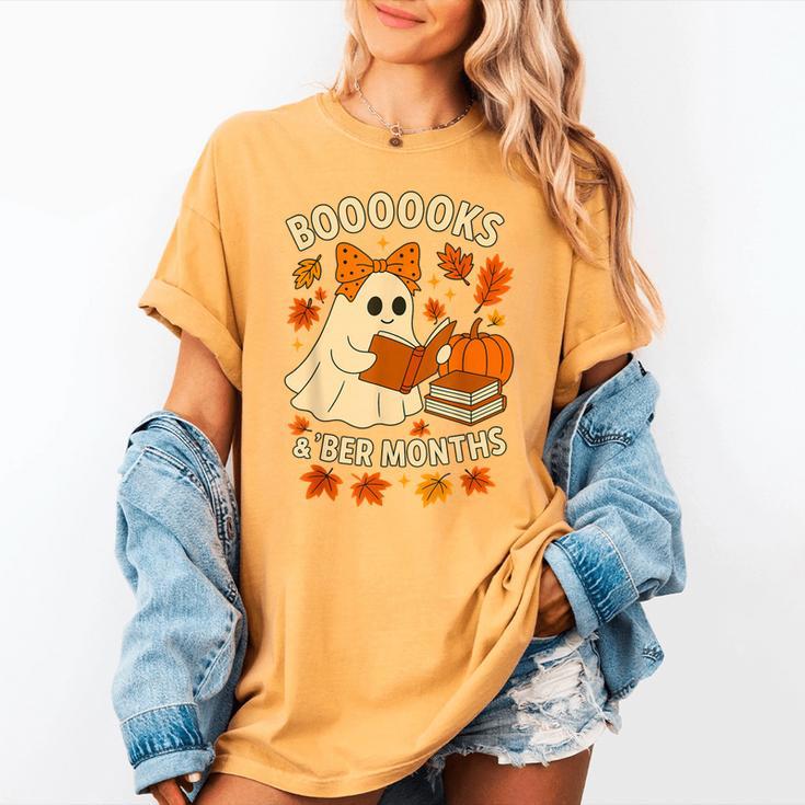 Books And BER Months Fall Librarian Reading Halloween Women's Comfort Colors T-Shirt Books And BER Months Fall Librarian Reading Halloween Women's Comfort Colors T-Shirt