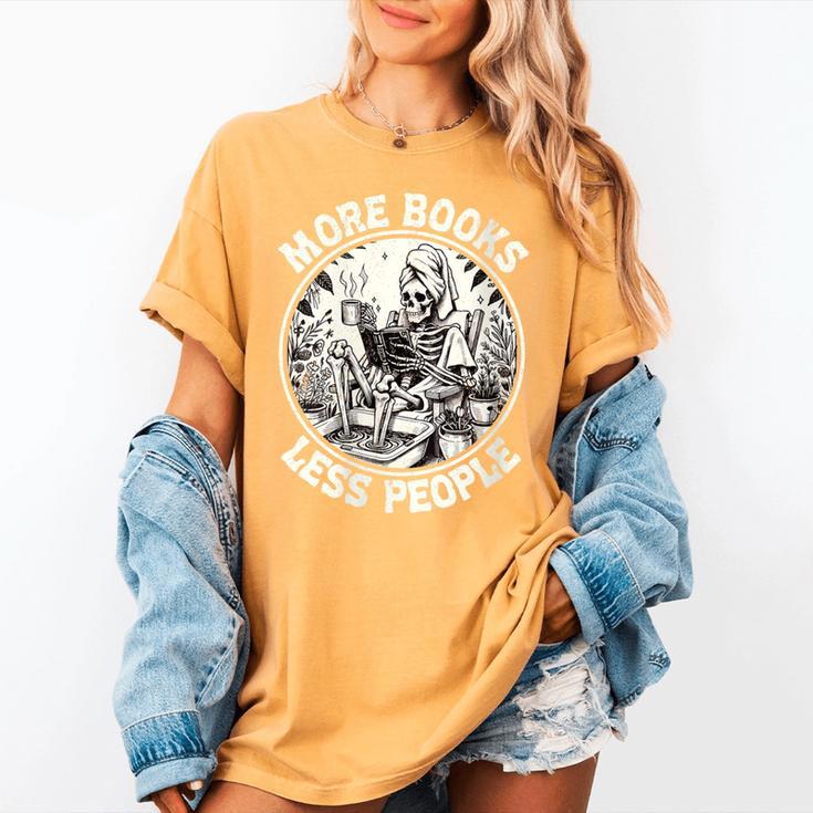More Books Less People Introvert Skeleton Reading Women's Comfort Colors T-Shirt
