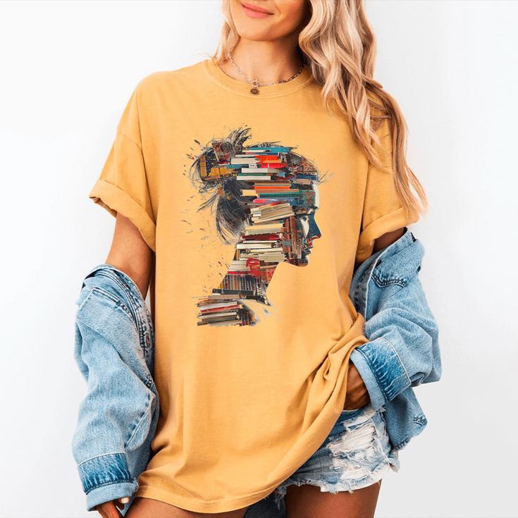 Books Lover Women Art Colorful Drawing Graphic Books Women's Comfort Colors T-Shirt