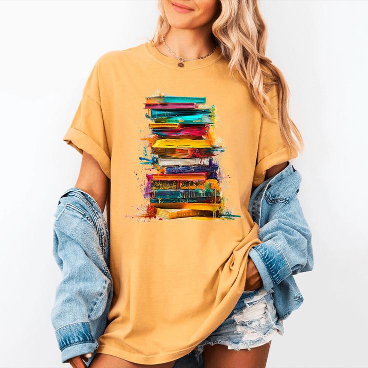 Books Painting Colorful Art Abstract Graphic Books Women's Comfort Colors T-Shirt