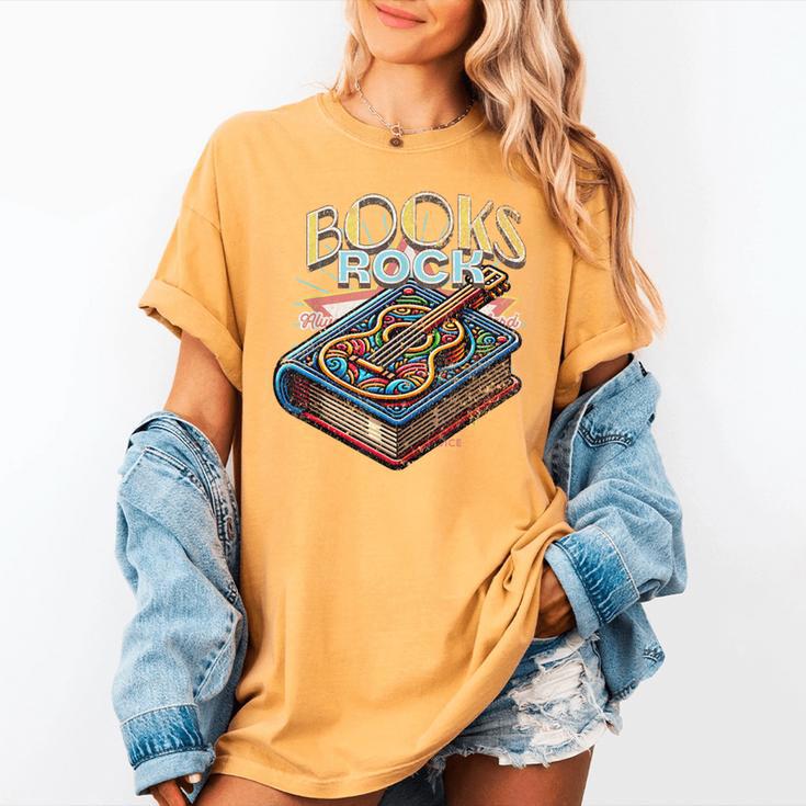 Books Rock Rock'n Roll Science Of Reading Teachers Guitar Women's Comfort Colors T-Shirt Books Rock Rock'n Roll Science Of Reading Teachers Guitar Women's Comfort Colors T-Shirt