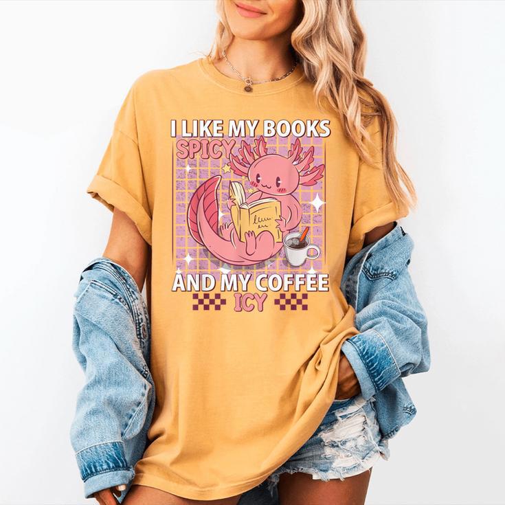 I Like My Books Spicy And My Coffee Icy Librarian Women's Comfort Colors T-Shirt