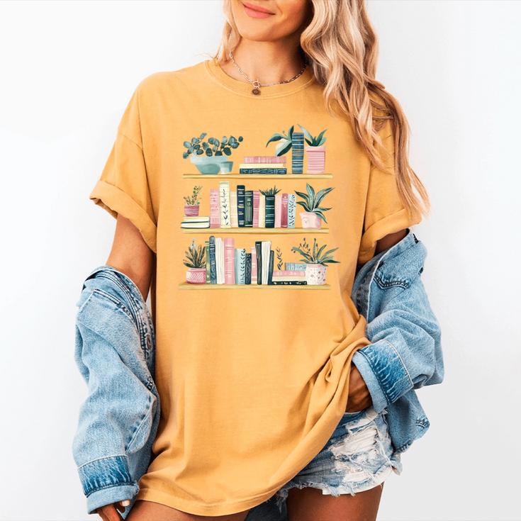 Bookshelves With Books & Plants Premium Women's Comfort Colors T-Shirt