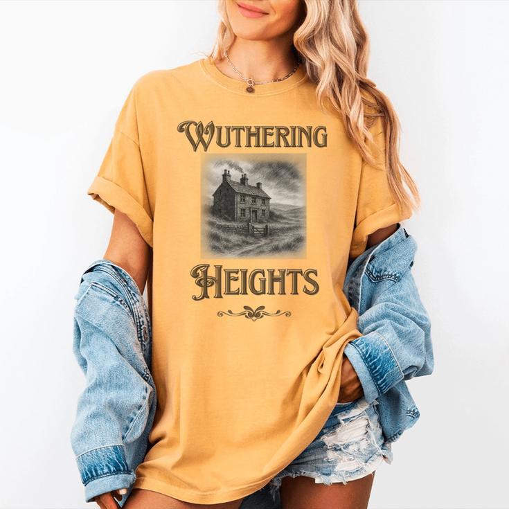 Bronte Novel Wuthering Heights Moorland Gothic Book Cover Women's Comfort Colors T-Shirt