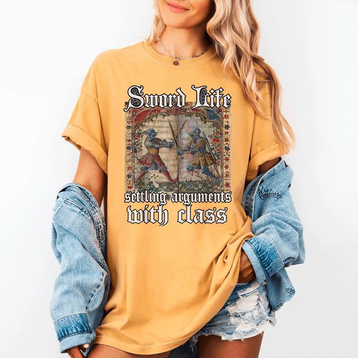 Buhurt Hourly Book Epic Knight Fight In Armor Buhurt Women's Comfort Colors T-Shirt