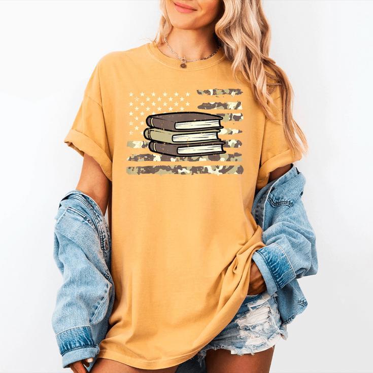 Camo Across America Read Reading Book Librarian Men Women Women's Comfort Colors T-Shirt