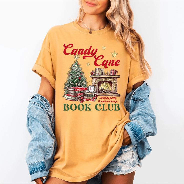 Candy Cane Book Club Holiday Party & Book Exchange Women's Comfort Colors T-Shirt Candy Cane Book Club Holiday Party & Book Exchange Women's Comfort Colors T-Shirt
