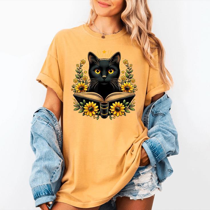 Cat For Women Book Lover Cute Cat And Book Women's Comfort Colors T-Shirt