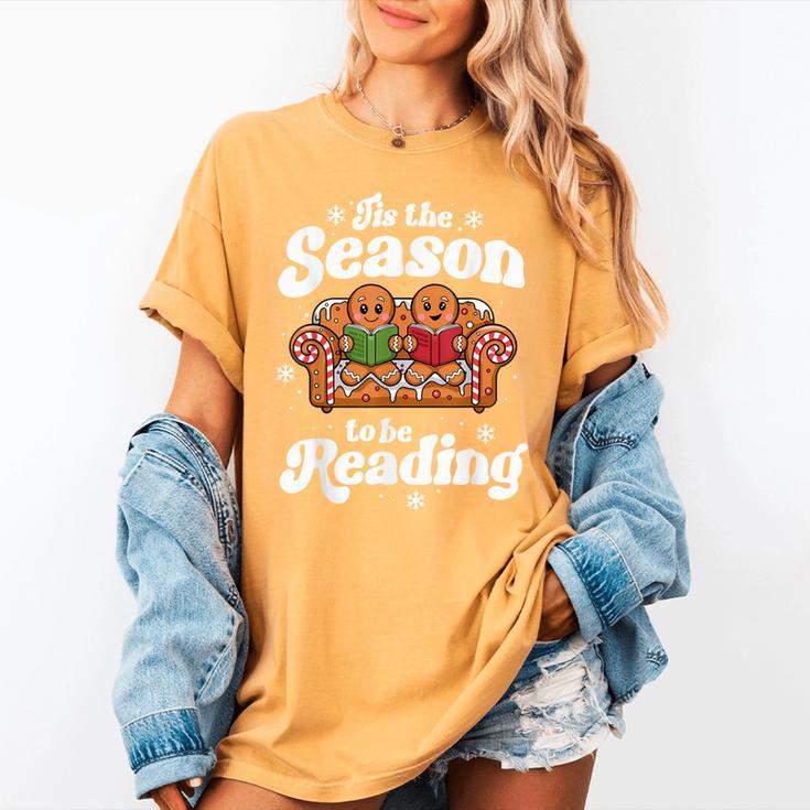Christmas Book Lover Gingerbread Library Reading Bookaholic Women's Comfort Colors T-Shirt