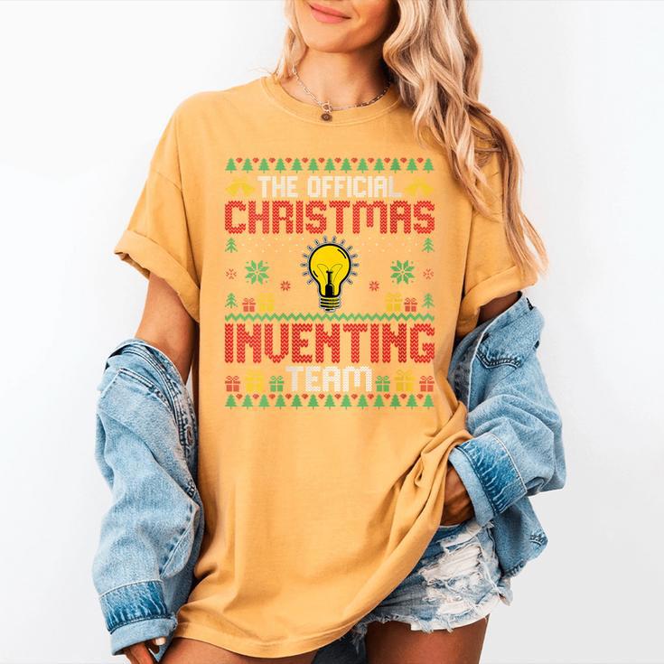 Christmas Inventing Team Inventing Introvert Xmas Women's Comfort Colors T-Shirt Christmas Inventing Team Inventing Introvert Xmas Women's Comfort Colors T-Shirt