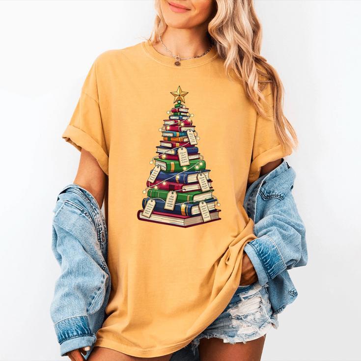 Christmas Tree Of Books For Readers And Librarians Women's Comfort Colors T-Shirt