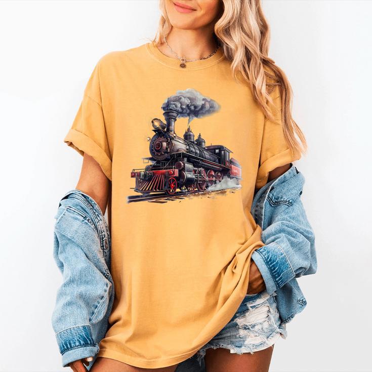 Classic Steam Train Enthusiasts Nostalgia For Train Lovers Women's Comfort Colors T-Shirt Classic Steam Train Enthusiasts Nostalgia For Train Lovers Women's Comfort Colors T-Shirt