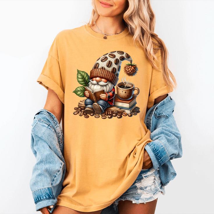 Coffee And Book Reading Accessories For Book Lovers Gnome Women's Comfort Colors T-Shirt