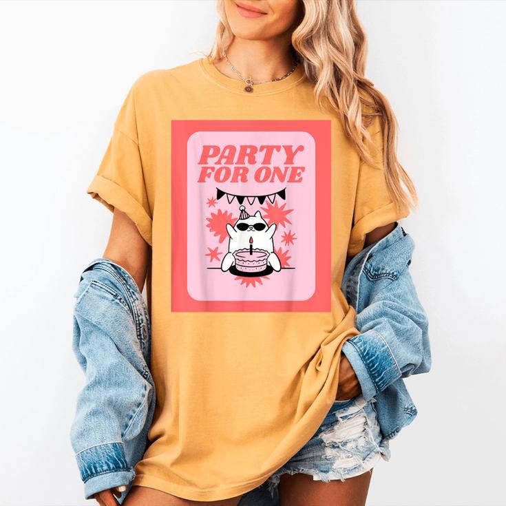 Cool Fun Cute Party Introvert Cat Character Women's Comfort Colors T-Shirt Cool Fun Cute Party Introvert Cat Character Women's Comfort Colors T-Shirt