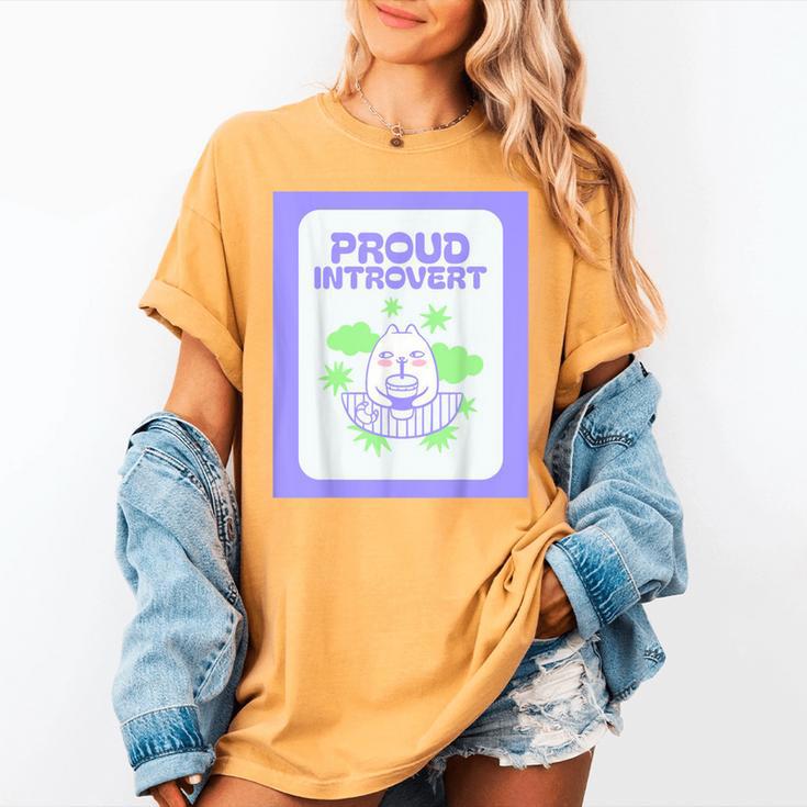 Cool Fun Cute Proud Introvert Cat Character For Men Women Women's Comfort Colors T-Shirt Cool Fun Cute Proud Introvert Cat Character For Men Women Women's Comfort Colors T-Shirt
